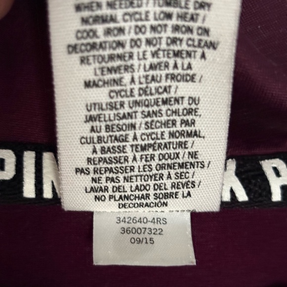 PINK Victoria's Secret Maroon Pullover with Black Trim - Picture 4 of 5